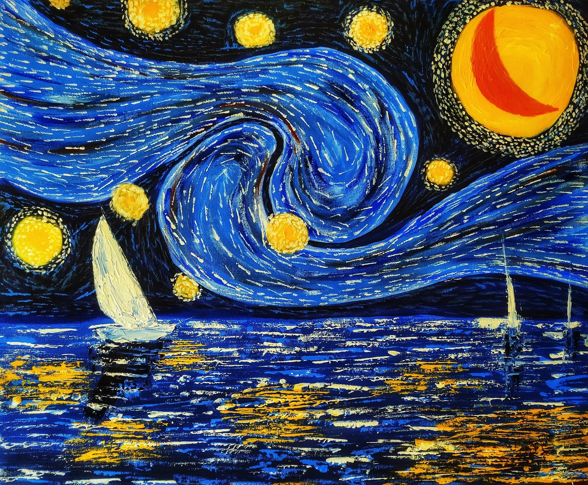 Sailing at Starry Night