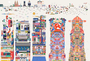 Architecture drawing Colors towards Light