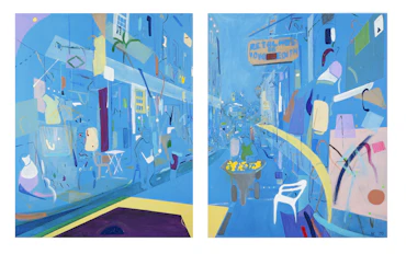 Diptych in Blue/ Retalhos da Vovó Edith, R. Gregório de Matos, Salvador, Bahia, Brazil