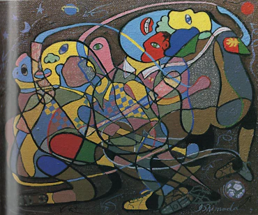 サッカーSoccer (early work of thought painting)