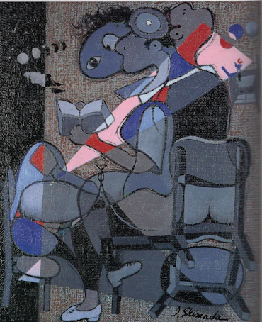 読書(思考絵画の初期の作品)Reading (early work of thought painting)