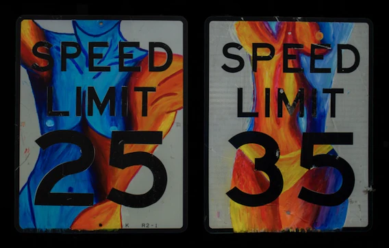 Male and Female Speed Limit Signs 