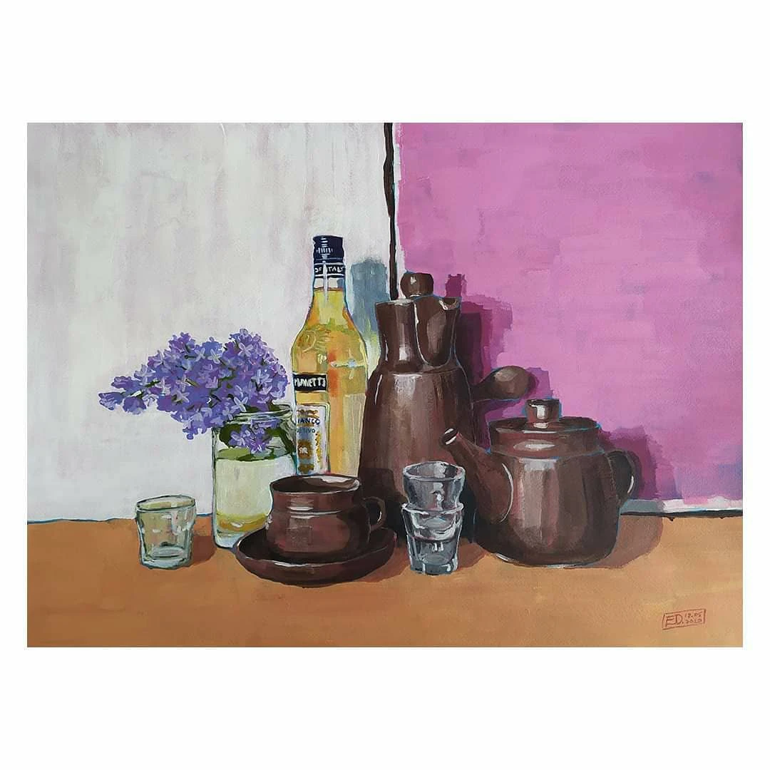 Glass & Ceramics Still Life Painting