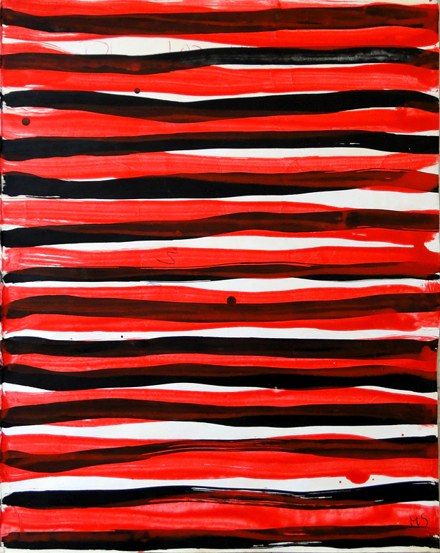 Red, Black Strips XII, small, 2015