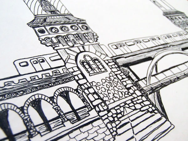 Oberbaumbrücke Drawing Meditation by KPdesign...