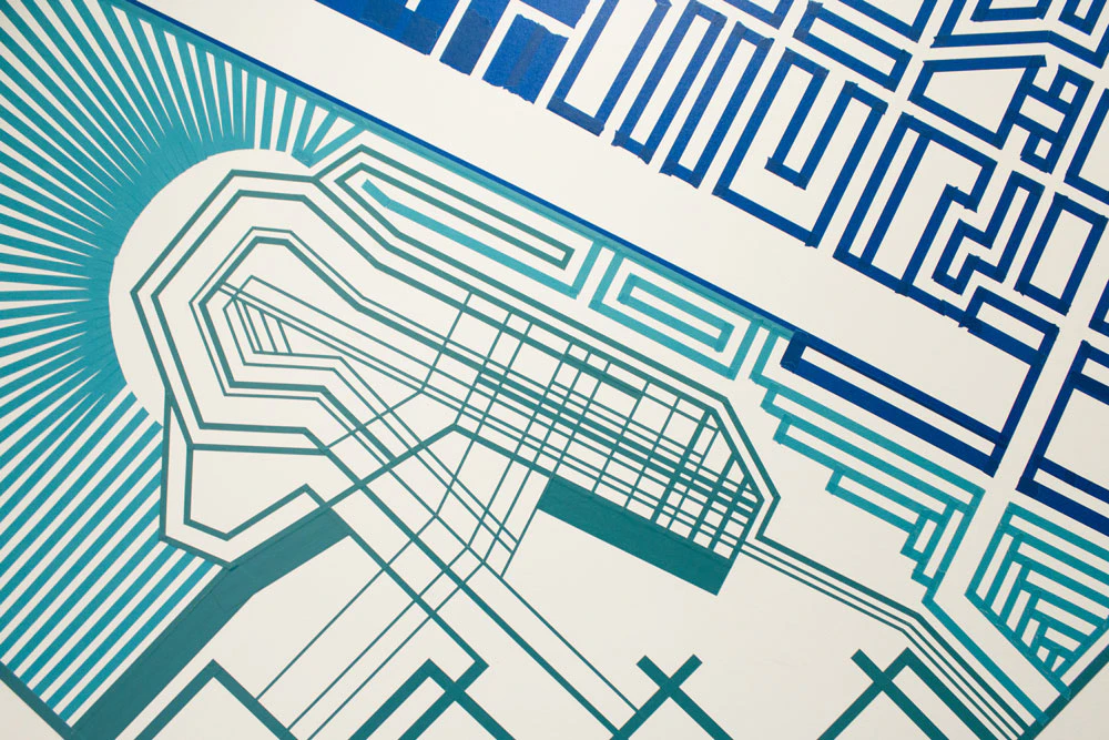 BLUEPRINT - TAPE ART MURAL by TAPE OVER...