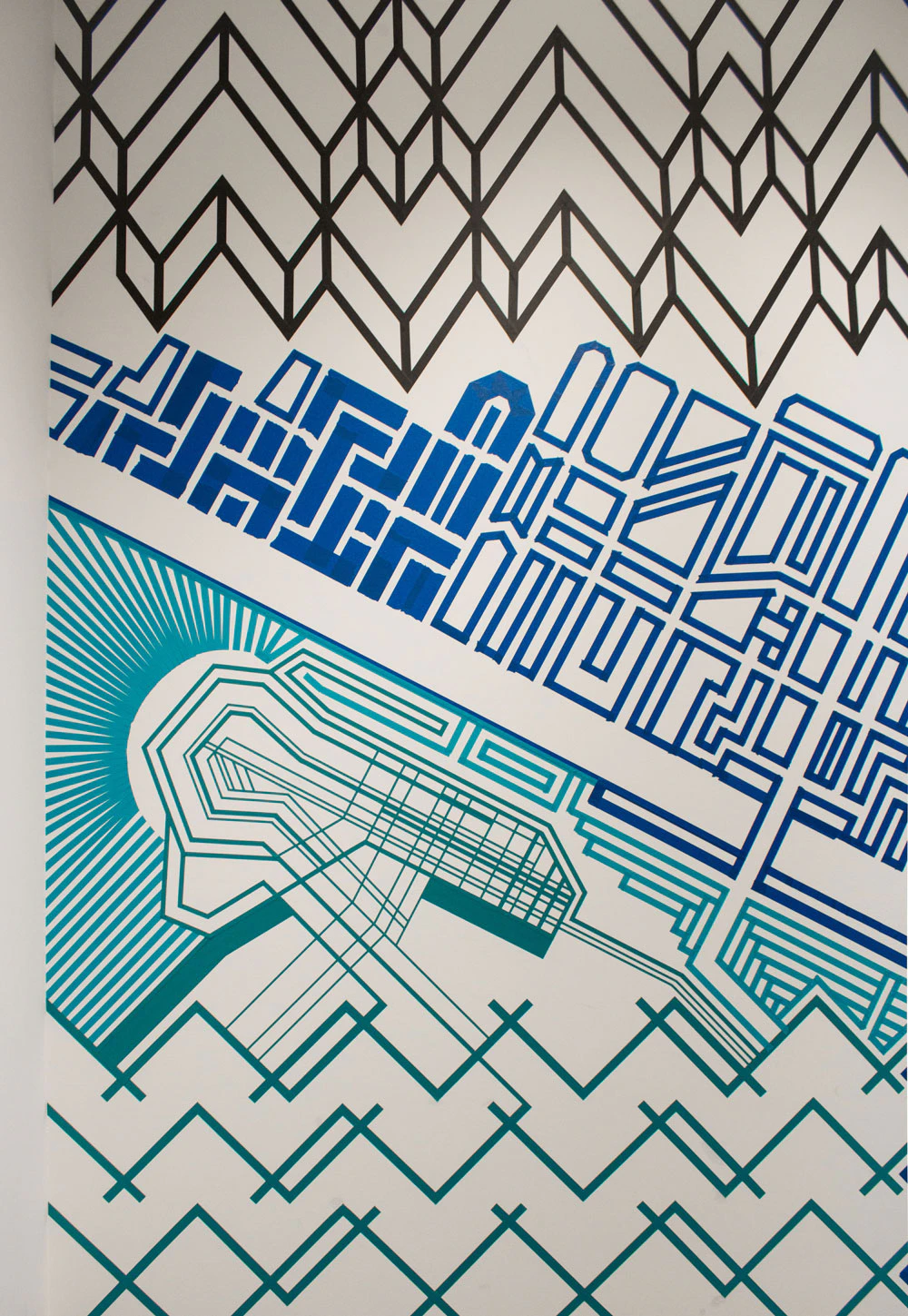 BLUEPRINT - TAPE ART MURAL by TAPE OVER...