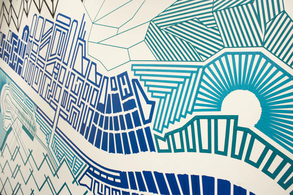 BLUEPRINT - TAPE ART MURAL by TAPE OVER...