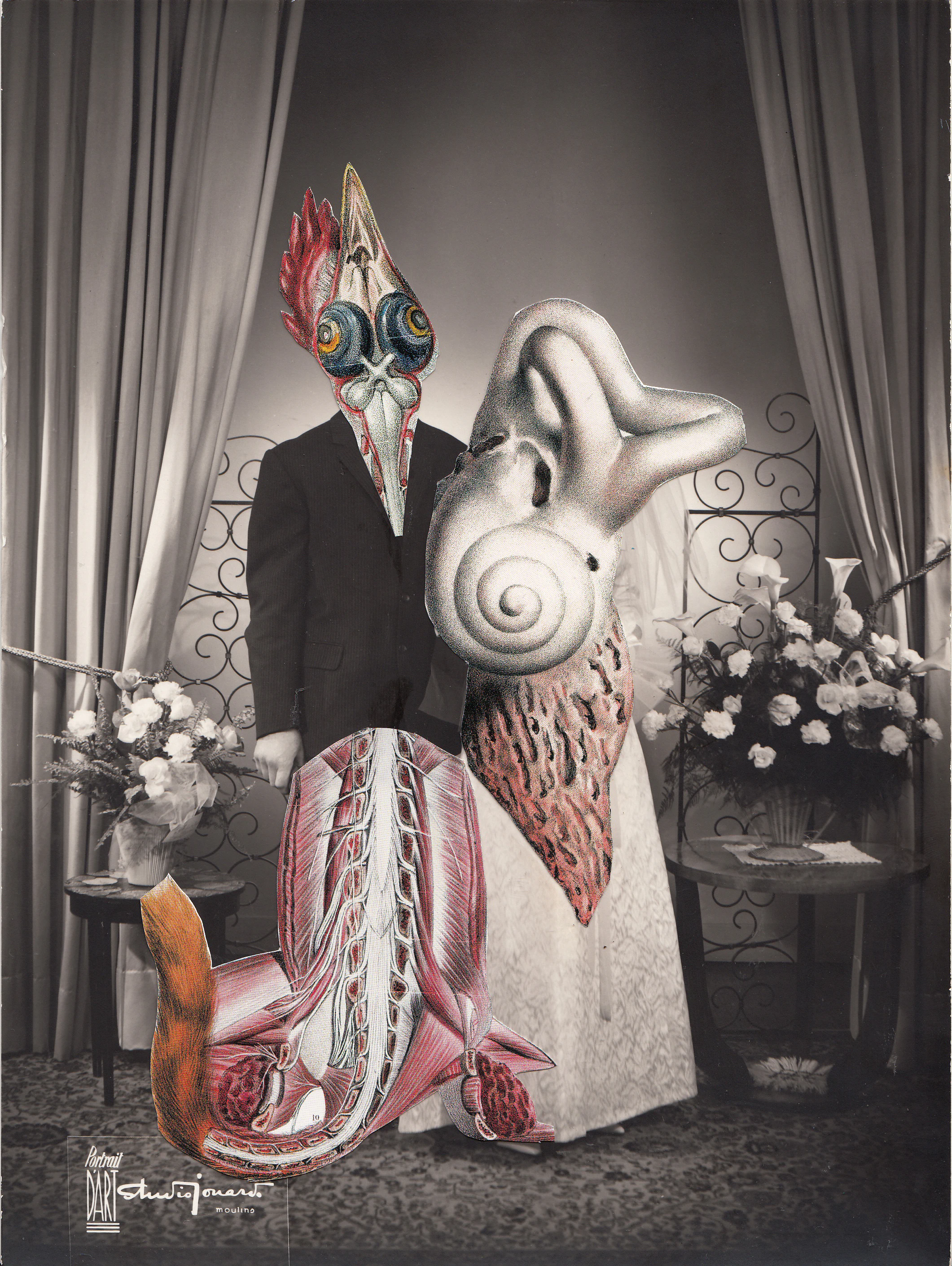 Selection of collages on old photographs I - 2014 / 2016 by Taher JAOUI...
