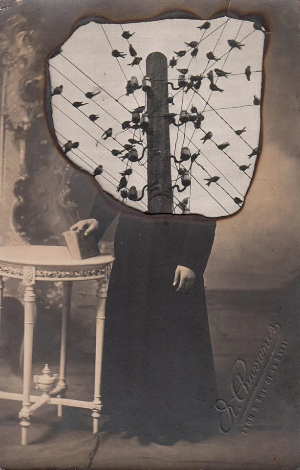 Selection of collages on old photographs I - 2014 / 2016 by Taher JAOUI...