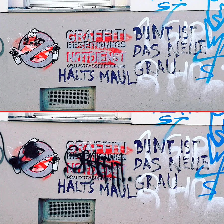 Graffitibeseitigungsnotdienst (Graffiti Busters)- Fake advertising campaign by OSTAP (OST.UP)...