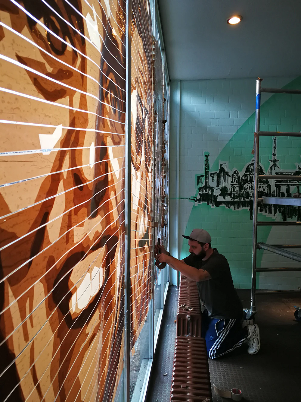 "Huzur"- Our colab with Urban Nation | Tape art by Selfmadecrew by SELFMADECREW...