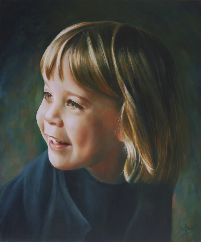 The green eyed girl (2017) (sold) by Corné Akkers...