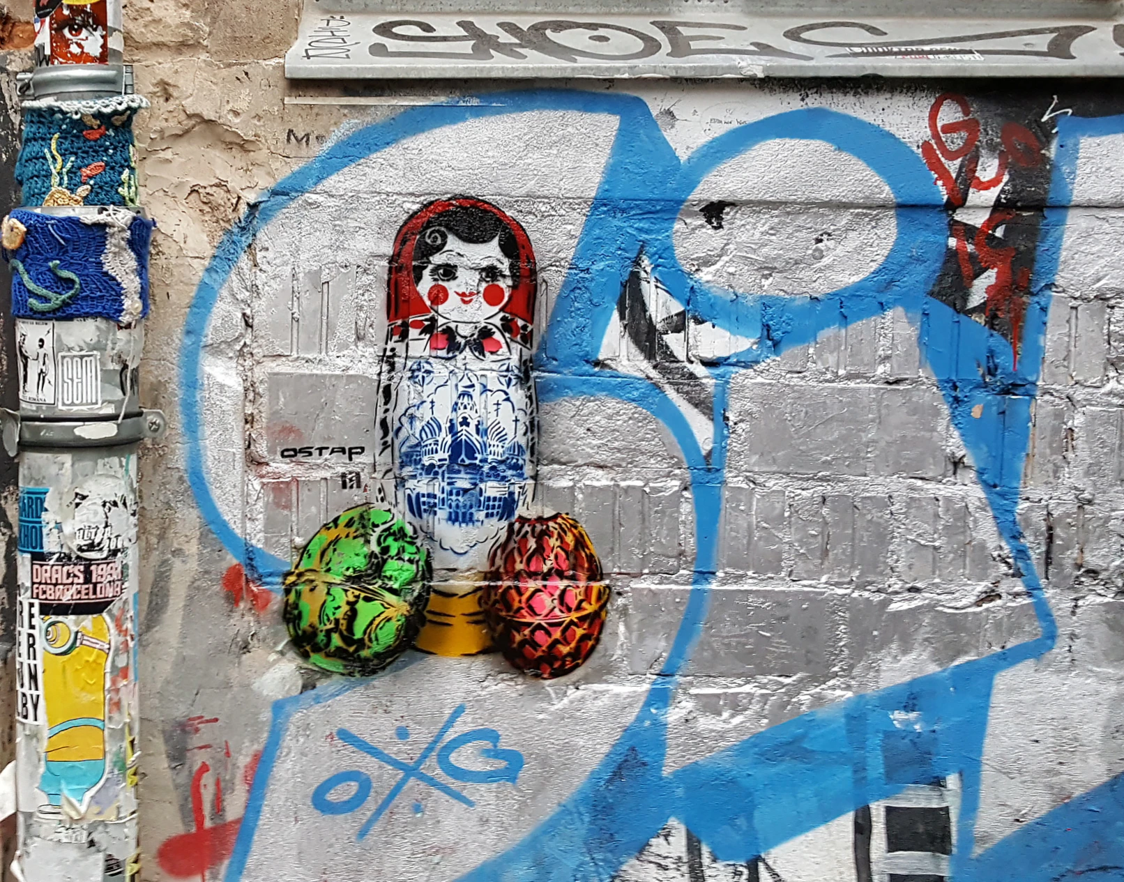 East vs. West (Matryoshka Russian Doll)- Stencil Street Art by Ostap by OSTAP (OST.UP)...