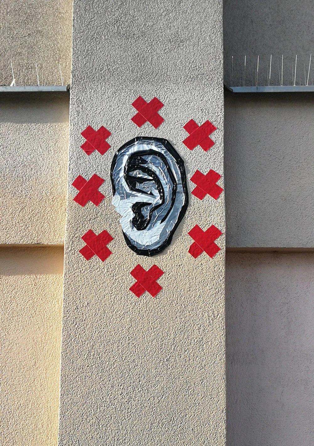SELFIES (My deaf Ears)- Duct Tape Street Art  by OSTAP (OST.UP)...