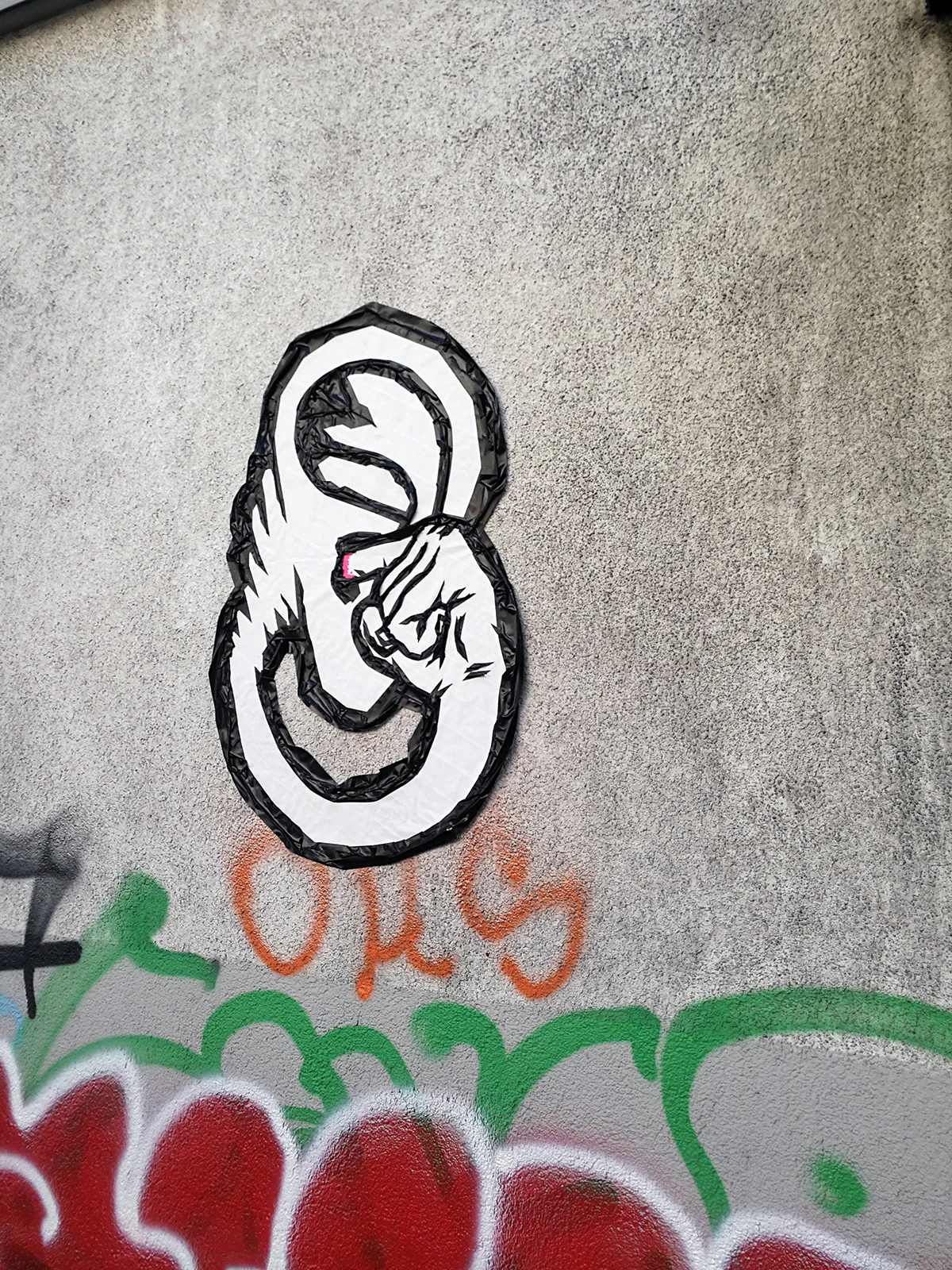 SELFIES (My deaf Ears)- Duct Tape Street Art  by OSTAP (OST.UP)...