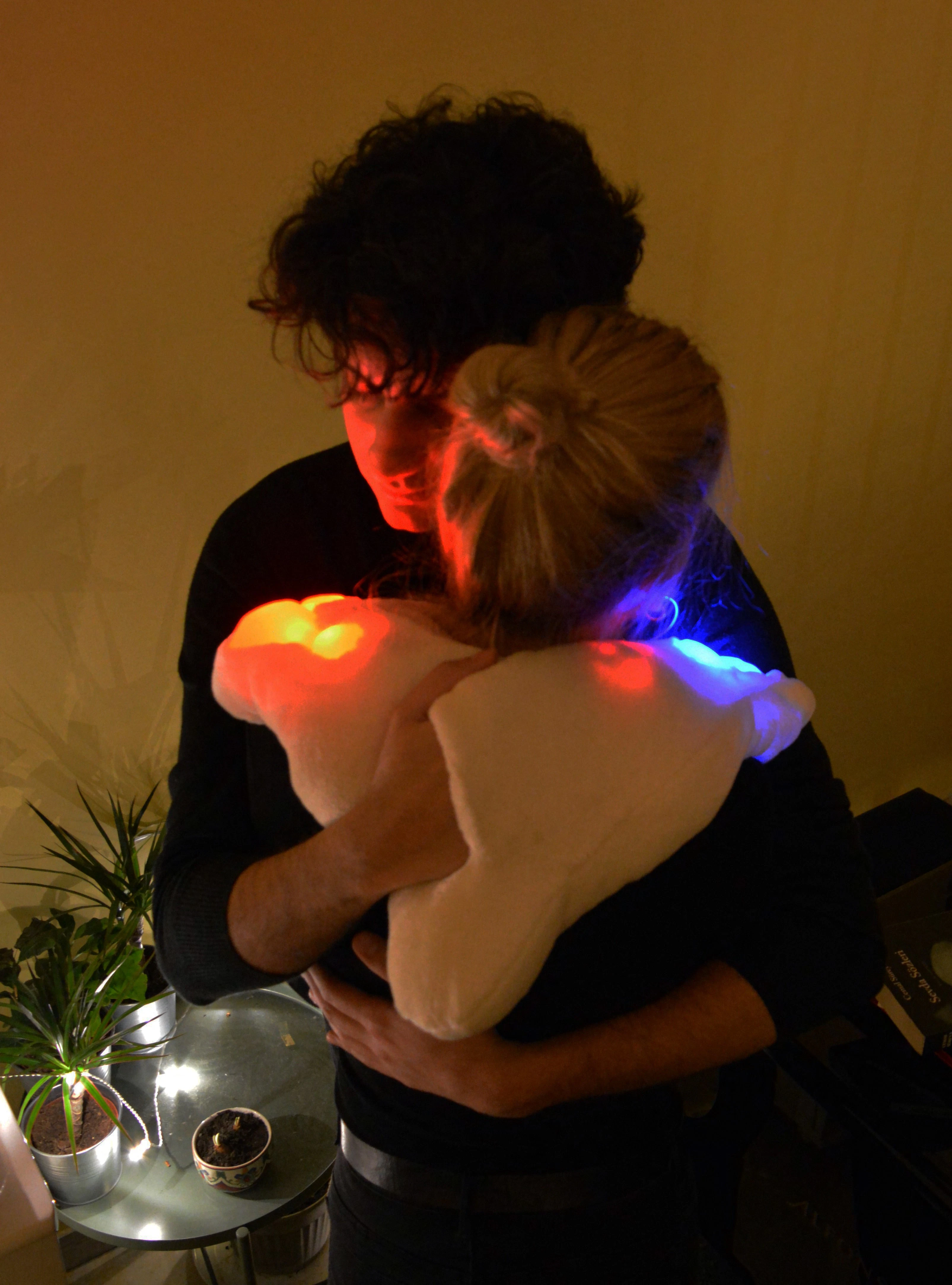 Lokahi: wearable body pillow for co-feeling through human interface by Beste Ozcan...