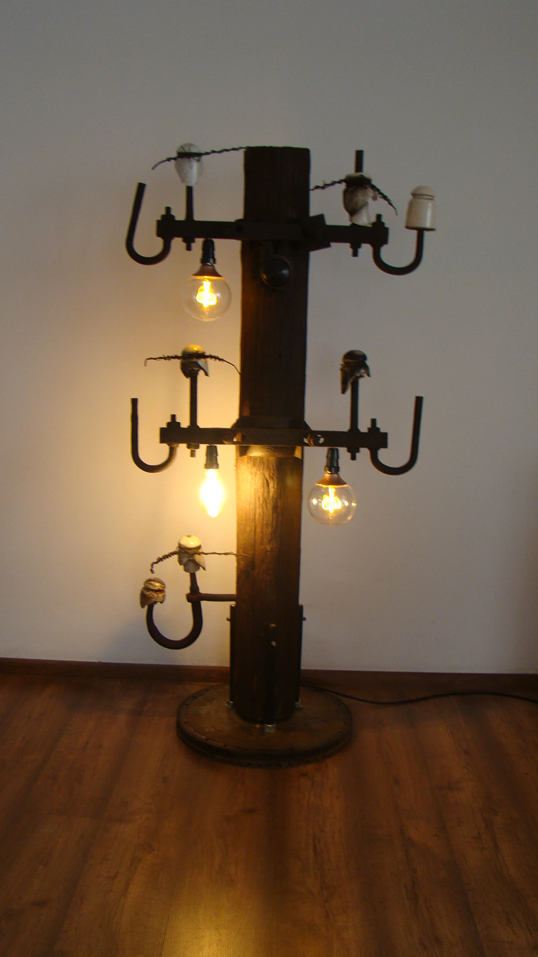 Projekc: Lamp: old electricity mast - 170cm for loft bar or club