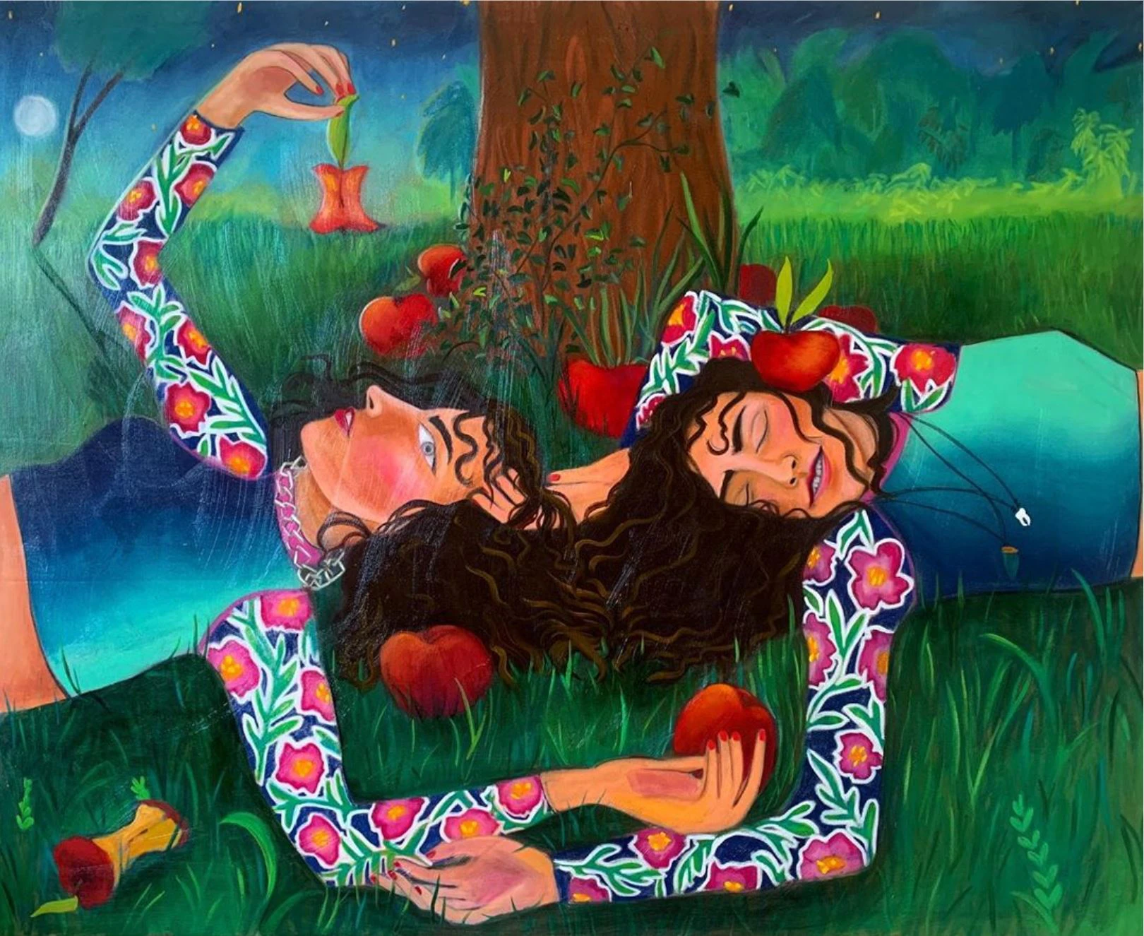 pastel and oil on canvas