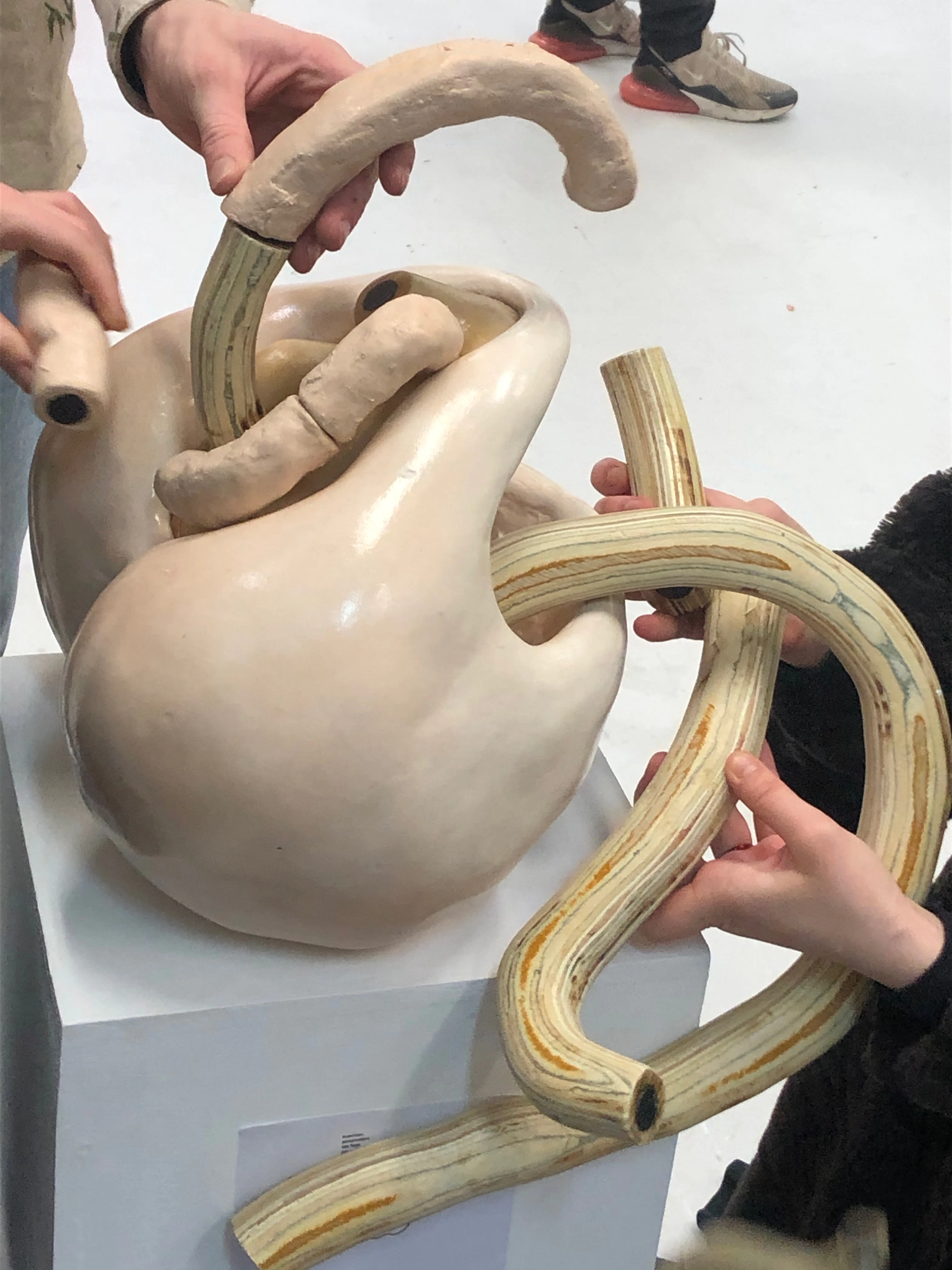 “Sex Lego” 2020, plaster, wood, silicone. by Li Hei Di...