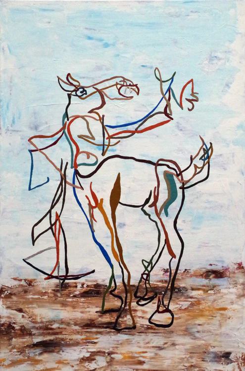 Painting III 18 - Self portrait as centaur with crossbow