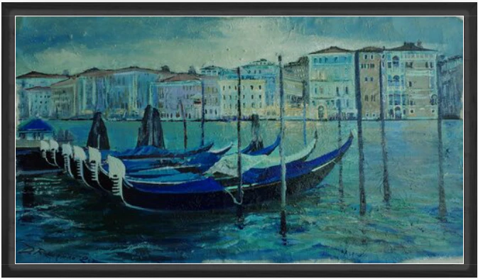 Oil on canvas ; " Canal Grande 2020 Silenzio e Bellezza "