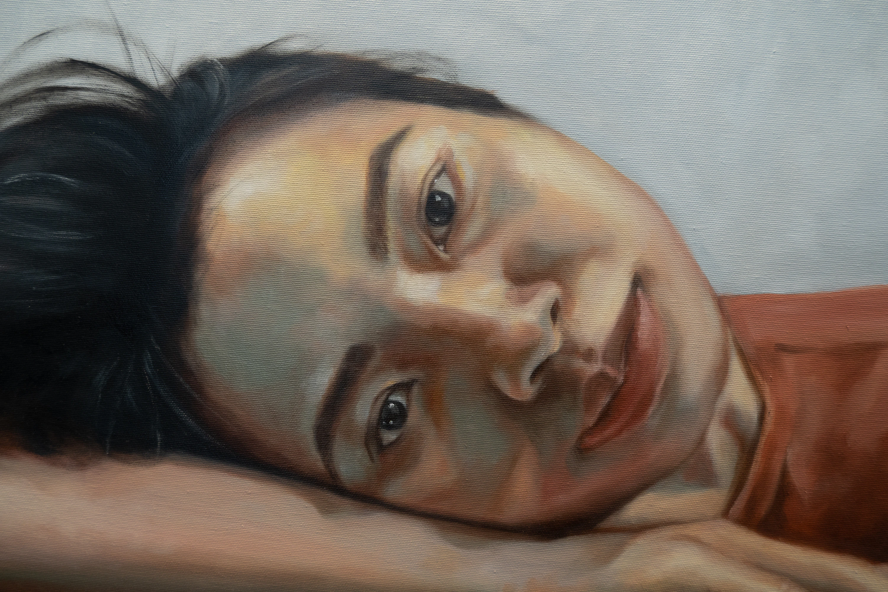 Self-portrait with orange T-shirt by Linh...