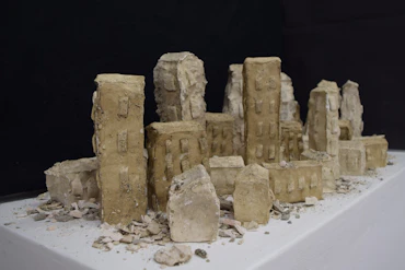 Far from Home, 2019. Plaster and Clay [Installation], 35 x 80 x 50 cm (Variable).