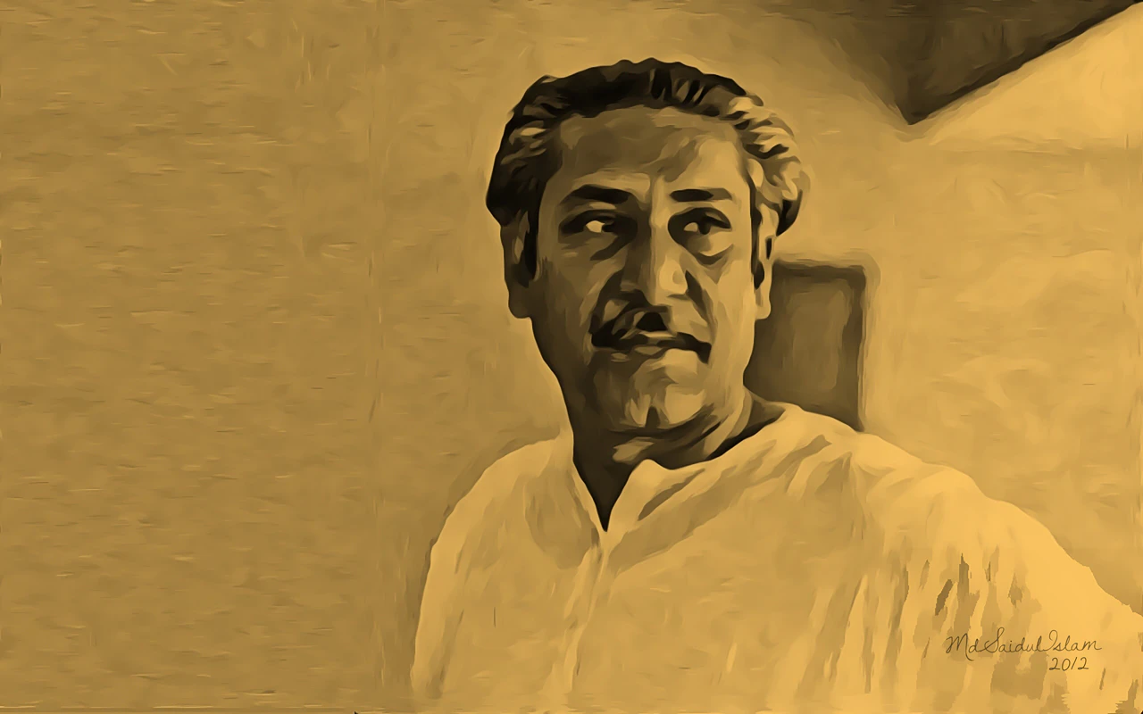Portrait Of Bangabandhu Sheikh Mujibur Rahman By Md Saidul Islam