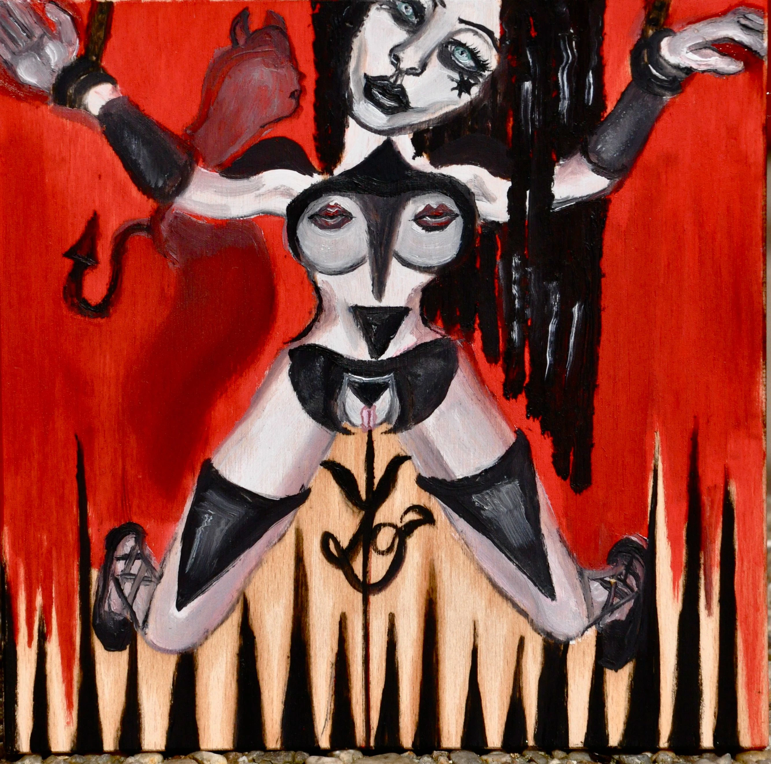 "I listen my devil"   Oil on wood 2013