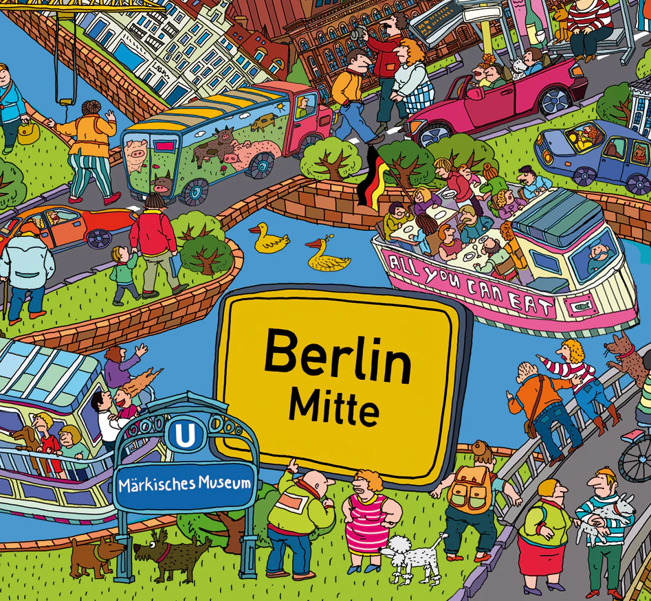 Cartoon Cityposter Berlin-Mitte 