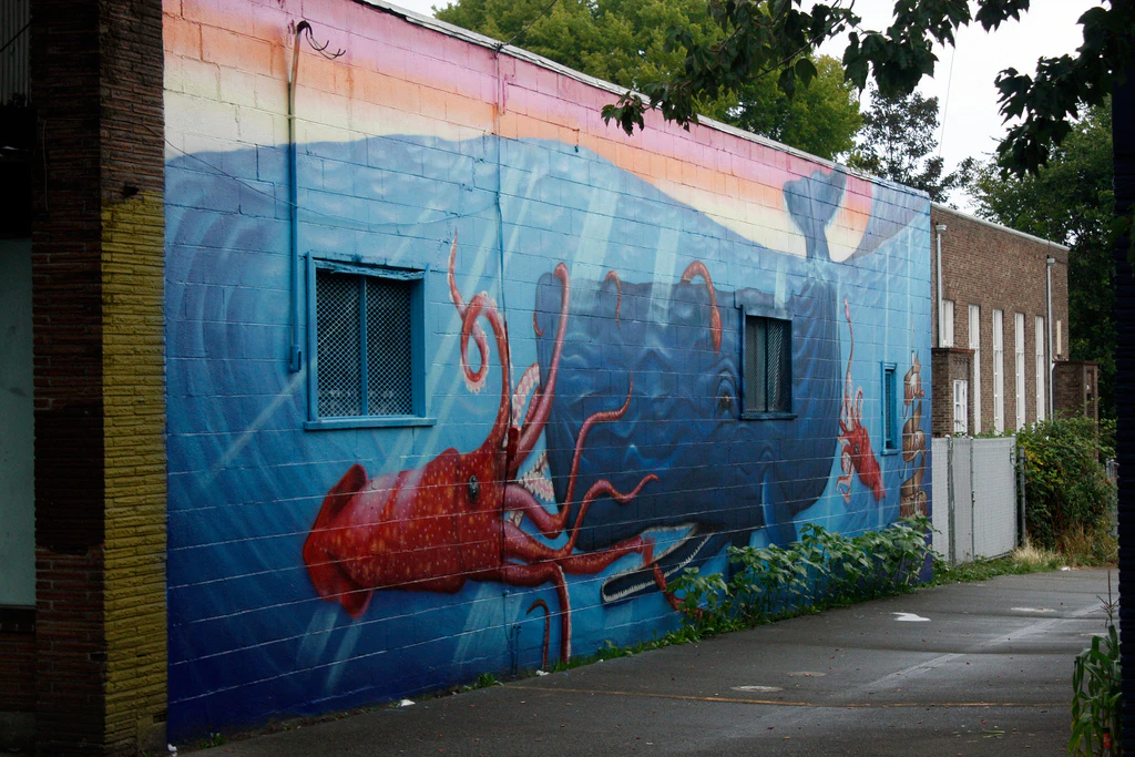 Squid VS. Whale - Mural