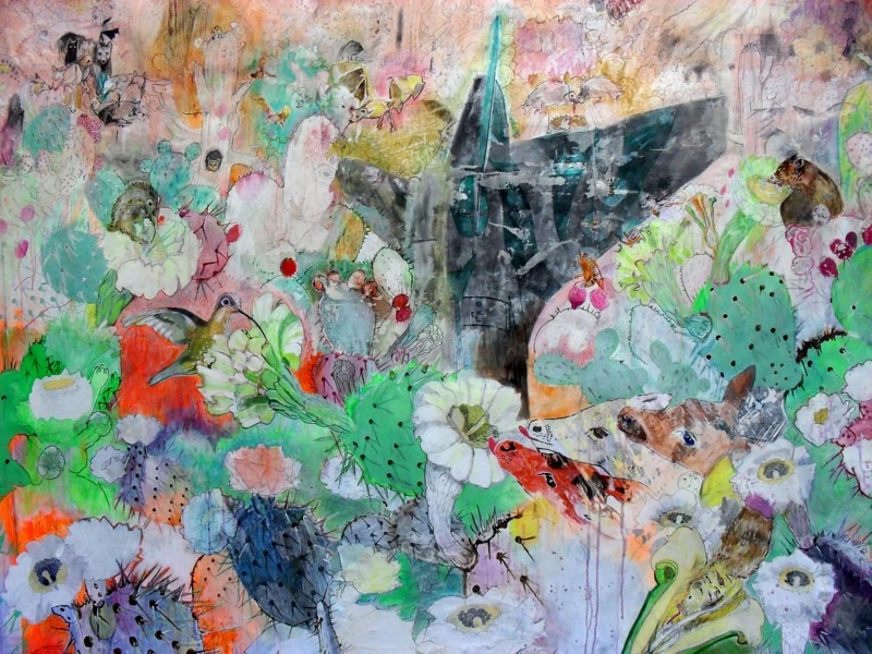 Nectar with wreckage 2012/acrylic/collage/canvas