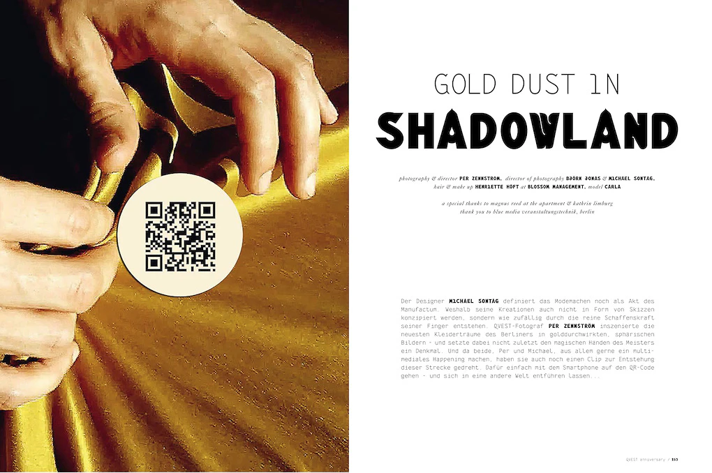 Fashion designer Michael Sontag - Gold dust in Shadowland by Per Zennstrom Photography...