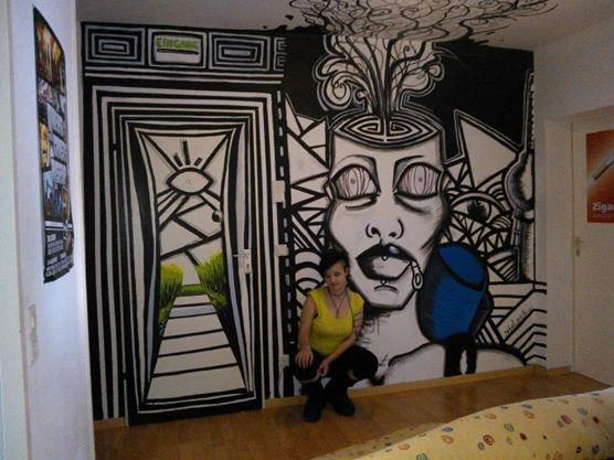 Wall painting in a privat house (Berlin) by Nebel Eich...