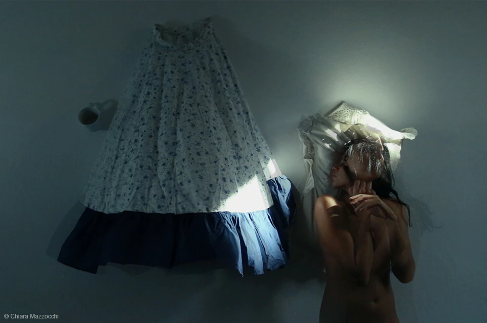 "Sleeping Standing"  Selfportrait by Chiara Mazzocchi...