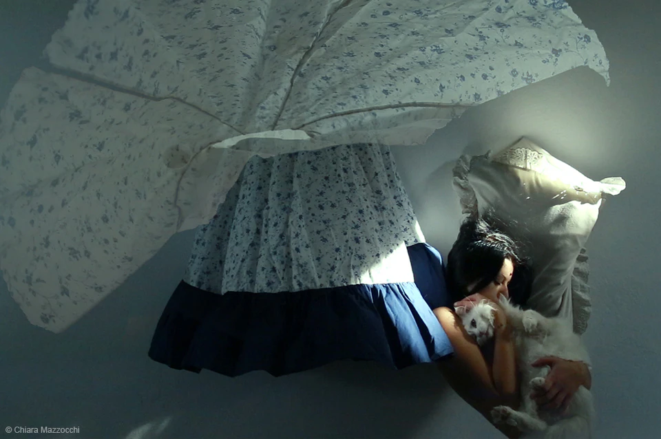 "Sleeping Standing"  Selfportrait by Chiara Mazzocchi...