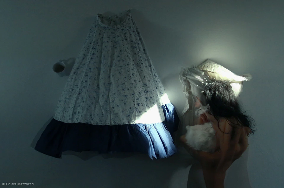 "Sleeping Standing"  Selfportrait by Chiara Mazzocchi...