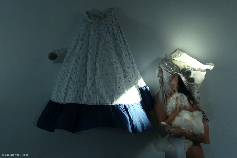 "Sleeping Standing"  Selfportrait by Chiara Mazzocchi...