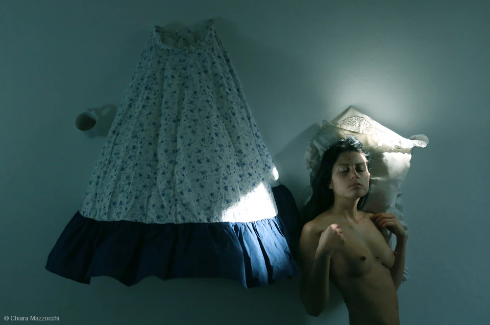 "Sleeping Standing"  Selfportrait by Chiara Mazzocchi...