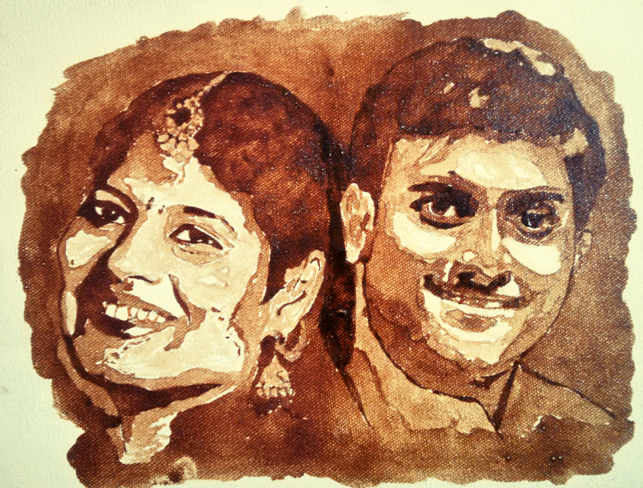 Commissioned portraits made out of coffee