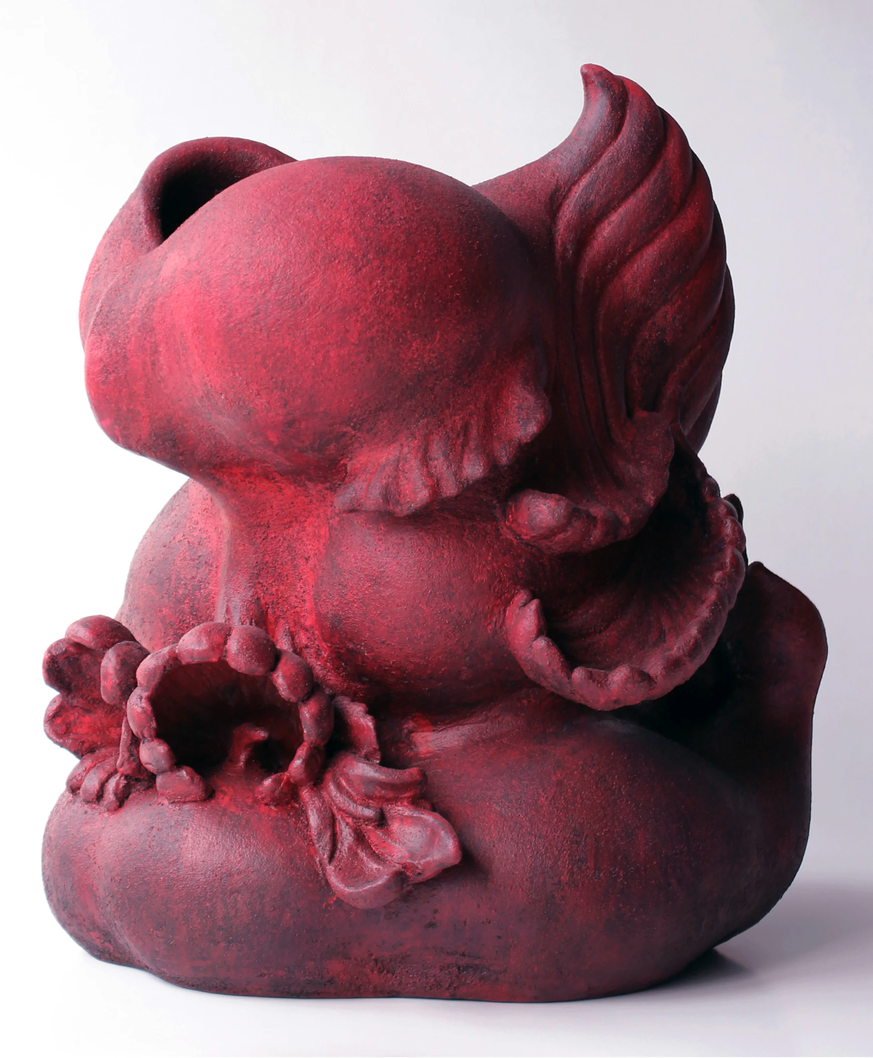 sculpture in red 2013 ceramic 43 x 33 x 39cm