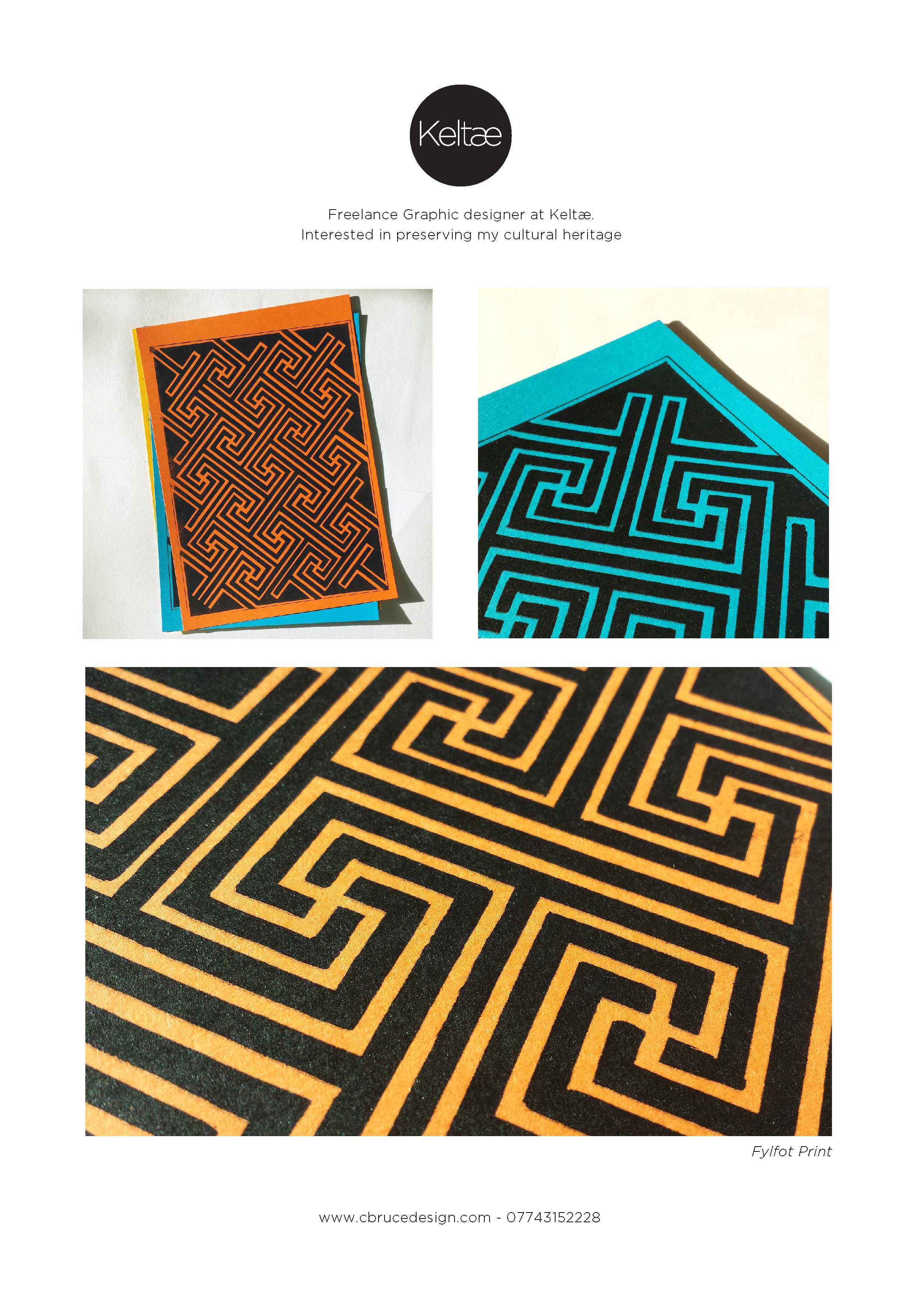 Flyfot Pattern - Screenprint by Craig Bruce...