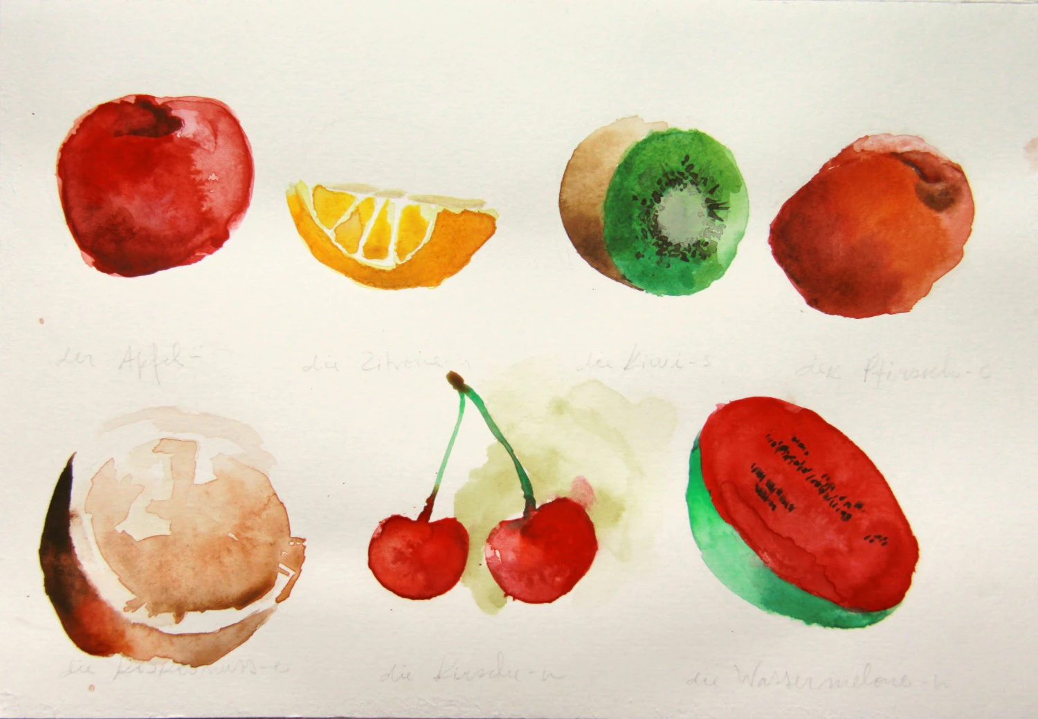 Illustrated German Dictionary - fruits by Mariana Laginha Mourato...